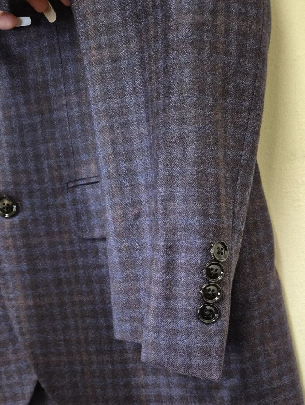 Ted Baker London Blue Checks Two-Button Sport Coat Size 46 R
